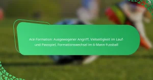 Ace-Formation: Ausgewogener Angriff, Vielseitigkeit im Lauf- und Passspiel, Formationswechsel im 6-Mann-Fussball