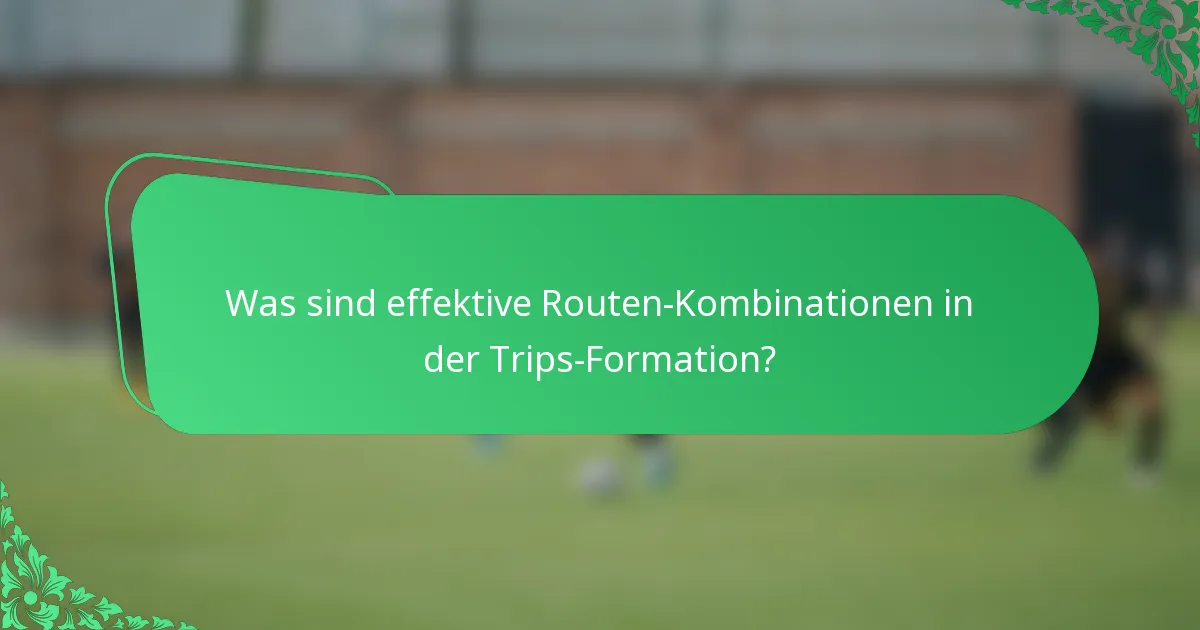 Was sind effektive Routen-Kombinationen in der Trips-Formation?