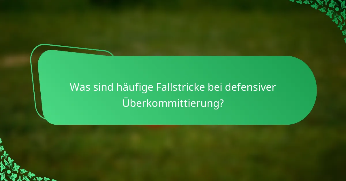 Was sind häufige Fallstricke bei defensiver Überkommittierung?