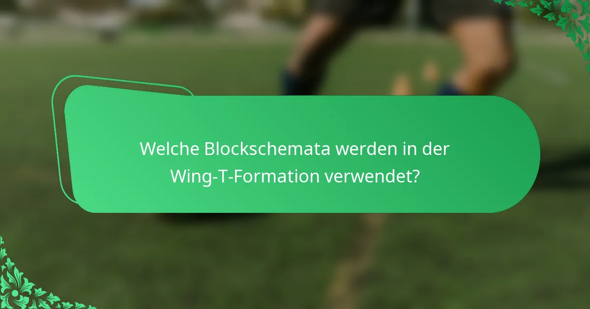 Welche Blockschemata werden in der Wing-T-Formation verwendet?