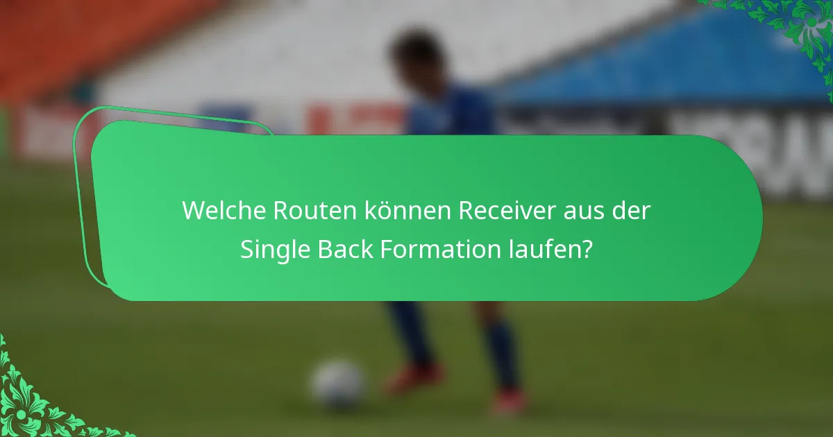 Welche Routen können Receiver aus der Single Back Formation laufen?