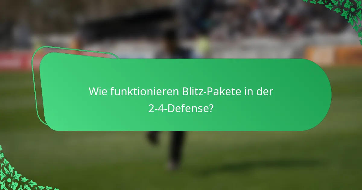Wie funktionieren Blitz-Pakete in der 2-4-Defense?